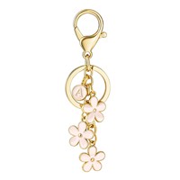 Pour Amazon Bestseller Porte-clés en métal à la mode 26 lettres et fleur avec pendentif porte-monnaie fait main pour étudiants et filles