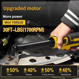 Llave de Trinquete Eléctrica Inalámbrica de 21V y 3/8'', Llave de Trinquete Angular Inalámbrica de Iones de Litio, 675nm de Torque Máximo, Batería de 2000mAh, Reparación de Automóviles - Product Image 2