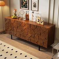 Buffet en bois massif de style américain traditionnel et moderne, durable et écologique, pour salon, salle à manger, couloir, entrée