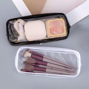 Multifunctional PVC Zipper Makeup Pouch Transparent Pencil <b>Bag</b> <b>Clear</b> Travel Cosmetic Brush <b>Bag</b> - Product Image 4