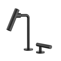 Robinet de lavabo thermostatique monocommande en laiton et céramique, finition noir mat, à poser sur le plan, pour salle de bain - Vente en gros