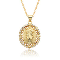 Colliers pendentifs tendance, médailles de prière, colliers personnalisés avec nom, colliers délicats en émeraude d'eau douce, colliers de la Vierge Marie