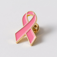 Broches Épingles en Émail Souple et Dur de Sensibilisation au Cancer du Sein, Ruban Rose Métallique, Logo Personnalisé, Vente en Gros Usine