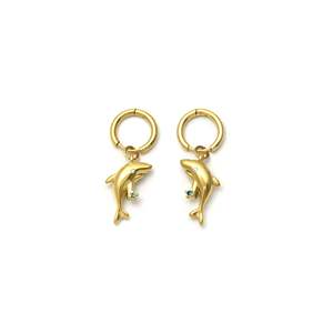 ต่างหูรูปปลาโลมาเคลือบทอง PVD สแตนเลสสตีล 316L เครื่องประดับแฟชั่น - Product Image 1