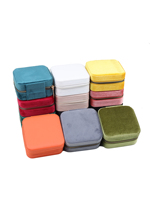 Boîte de rangement pour bijoux de luxe, en velours doux et coloré, pour bagues, boucles d'oreilles, colliers, pendentifs, avec miroir, personnalisable, sac de voyage