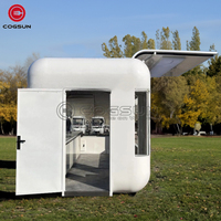 Station de café et de crème glacée de smoothie de jus d'acier inoxydable avec la remorque mobile efficace de camion de nourriture de cuisine de conception moderne