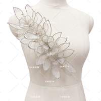 Fil de Travail 3D pour Robes, Fil Métallique en Organza, Perles, Fleur, Corsage de Mariée