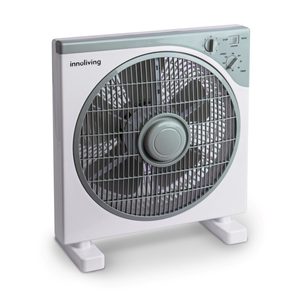 Innoliving Box <b>Fan</b> <b>12</b>-<b>Inch</b> Electric Plastic Three-Speed Oscillating with Timer English Operation for Household Use - Product Image 1