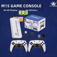 Console de Jeu Vidéo Portable M15 avec Manette Sans Fil 2.4G, 20000 Jeux, 64 Go, Rétro PS1/FC/GBC, Multilingue, pour la Maison