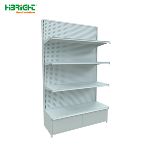 Heavy Duty <b>Metal</b> Supermarket Shelf 5 Tier <b>Grid</b> Display Rack Freestanding Retail Store Grocery Convenience Store Shelving - Product Image 3