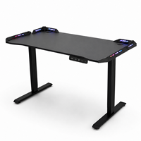 Mesa de Juego Eléctrica de Doble Motor de Alta Resistencia, Escritorio Moderno Ajustable con Luces LED y RGB, Mesa de Juego para eSports para Gamers de PC