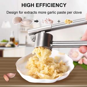 Wholesale Hot Selling 304 Stainless Steel Garlic <b>Press</b> Mincer Tool <b>Fruit</b> & Vegetable Crusher Peeler Set - Product Image 2