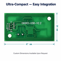 Module de lecteur de carte IC Mini 13,56 MHz PCBA NFC RFID ISO15693 USB HID Lecteur-graveur RFID |   Contrôle d'accès