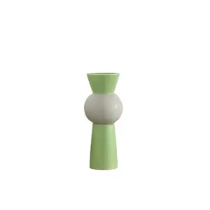 Hot Sale Modern Ceramic Flower Vases Green and White for Home Decor Designed Tabletop Ornament Gift Wedding Party New