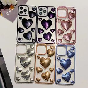 Funda de teléfono de corazón de <span class=keywords><strong>amor</strong></span> electrochapada a prueba de golpes de lujo para Iphone 7 8 Plus Xr Xs Max 11 12 13 14 15 Pro Max funda blanda - Product Image 2