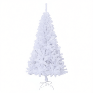 Albero di Natale Artificiale Bianco 4 Piedi in PVC con Rami Spessi, Base per Interni, Luci Non Incluse - Product Image 1