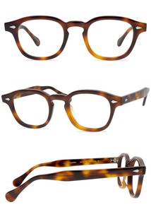 46mm Vintage redondo Pavo Real azul marco hombres mujeres alta calidad acetato gafas estilo japonés hecho a mano moda 3 + 4 gafas 9526 - Product Image 2