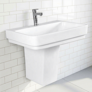 Cheap Price High Quality Fashionable Sanitary Ware Ceramic Bathroom Sink Two Piece Half Pedestal Basin - Product Image 2