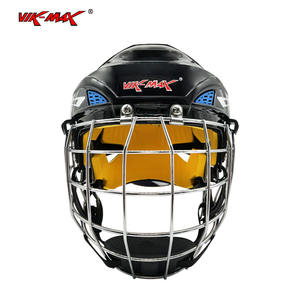 Casque de sport double usage Vik-Max noir avec masque en acier inoxydable, sécurité pour le hockey sur gazon et le hockey sur glace, matériau EVA et ABS - Product Image 1
