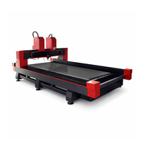 Machine de gravure CNC à double tête Jinan Mosencnc pour pierre, marbre, granit, broche de refroidissement par eau 5,5 kW, moteur servo 24000 tr/min