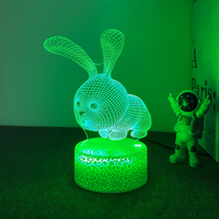 Projecteur d'Anime à Commande Tactile, Lampe Décorative pour Chambre à Coucher, Mini Effet 3D, Lumière Vive pour Décoration de Chambre d'Enfant, Lampe Mignonne