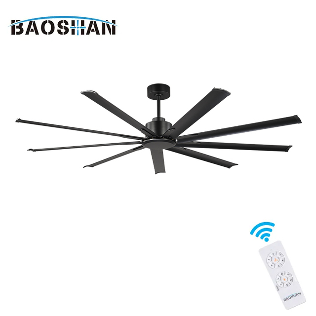 High Performance Big Size Indoor Warehouse Aluminum Blade Remote Control BLDC Motor Modern Industrial Ceiling Fan