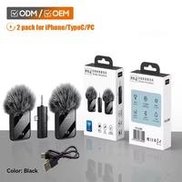 Microphone Lavalier Sans Fil 2.4G pour iPhone, iPad, Téléphone Type-C, avec Récepteur Type-C 8 Broches et Double Microphones – Accessoires Téléphoniques