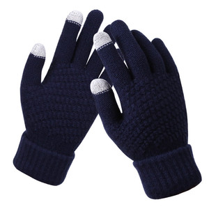 Gants d'hiver Jacquard pour femmes à écran tactile Mitaines en <span class=keywords><strong>laine</strong></span> tricotées extensibles chaudes pour l'extérieur - Product Image 2