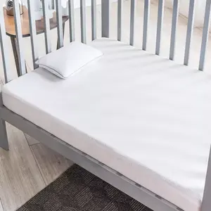 Protector de Colchón Impermeable para Cuna de Bebé, Algodón Liso Teñido, Lavable a Máquina, Hipoalergénico - Product Image 3