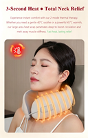 Oreiller de massage électrique pour le cou en forme de U, sans fil, avec vibration et chauffage, pour le bureau, la maison et la relaxation