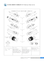 Connecteur sous-marin HYSF BH3M mâle/femelle 3P, acier inoxydable, plaqué or, IP69, 550V 10A, pour applications marines en haute mer
