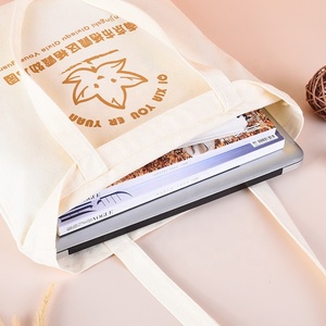 Sacs de courses personnalisés en gros, sacs fourre-tout en toile de coton vierges, promotionnels, réutilisables, personnalisables, avec logo lettre - Product Image 2