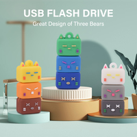USB Flash Drive kartun hewan lucu, Flash Drive USB 8 gb16 GB 32GB 64GB USB 2.0 stik memori Flash