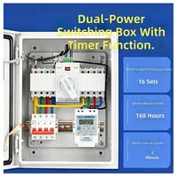 Interruptor de Transferencia Automática de Doble Potencia ATS 220V/230V 2P 63A con Caja Protectora