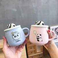 Taza de cerámica Taza 3D Panda Esmalte de colores Lindo Tridimensional Dibujos animados Hombres y mujeres Estudiantes Obsequios Tazas de café Sostenibles