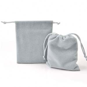 5x7, 7x9, 8x10, 10x12 ซม. สีดํา/สีฟ้า/สีแดง/ไวน์สีแดง Drawstring กํามะหยี่กระเป๋าและกระเป๋าเครื่องประดับกระเป๋าของขวัญบรรจุภัณฑ์กระเป๋า - Product Image 5