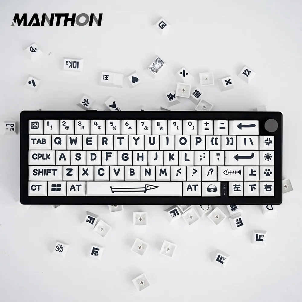 138 kunci keycap karakter besar tema pesta hewan untuk MX Switch Keyboard mekanis PBT profil Cherry Keycaps