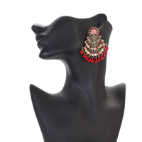 Pendientes de Mujer Estilo Étnico Indio con Borla de Gota de Agua Dorada, Exóticos, Vintage, Budismo Tibetano, Aleación Chapada en Rodio/Oro