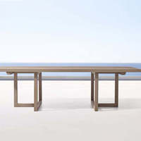 Vente directe d'usine, table et chaises de salle à manger en teck imperméables avec 8 fauteuils pour jardin, terrasse, balcon, cuisines extérieures