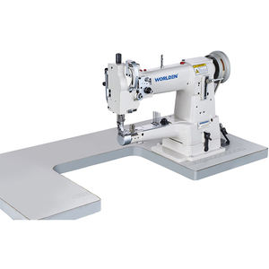 Machine à coudre industrielle à point noué WD 335A avec petit <span class=keywords><strong>crochet</strong></span>, pied entraîneur robuste et lit cylindrique, avec table - Product Image 1