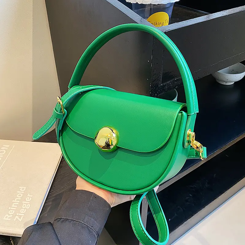 New Design Trendy Green Sling Bag Pretty Chains Women Bags Shoulder Bag Handbags for Ladies PU Polyester Single Fashion Satchels