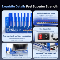 Chargeur de bureau 1200W 16 ports PD 65W à charge rapide Type-C avec support pour ordinateur portable/tablette/téléphone/appareil photo - Alliage de fer avec interrupteur