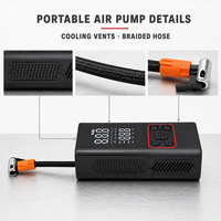 Pompe à air portable intelligente Tpson OEM ODM disponible, 6000 mAh, gonfleur de pneus, écran LCD, arrêt automatique, lumière d'urgence, batterie externe, 160 PSI max