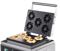 Machine à gaufres en forme de fleur, équipement de boulangerie pour snacks, machine à gaufres électrique, cinq grilles, four à gaufres en forme de fleur de prunier