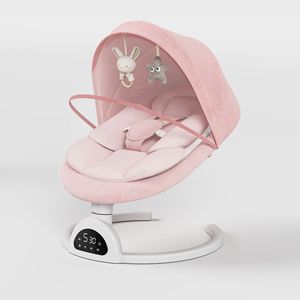 Berceau à bascule électrique <span class=keywords><strong>pour</strong></span> bébé, chaise à bascule intelligente avec Bluetooth, siège inclinable, berceau apaisant, modèle 2006, métal - Product Image 1