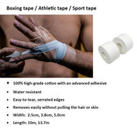 Vente en gros Bande adhésive sportive en coton blanc à l'oxyde de zinc 3,8 cm x 13,7 m, unisexe, pour blessures, avec bord renforcé pour la musculation