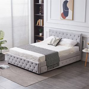 <span class=keywords><strong>Letto</strong></span> Moderno Contemporaneo Queen/King Size, Stile Marocchino, Imbottito in Velluto o Lino, Salvaspazio con Caratteristiche Comfort, <span class=keywords><strong>Letto</strong></span> a Piattaforma - Product Image 2