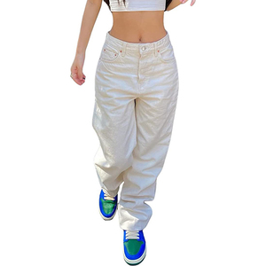 <strong>Beige</strong> Blue Streetwear Vintage Low Rise Straight Leg Y2K <strong>Jeans</strong> Denim Pants <strong>for</strong> <strong>Women</strong> - Product Image 5