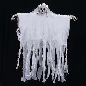 2024 Haunted House Party Creepy Hanging Grim Scary Black Reapers Avec Perruque Halloween Animatronics - Product Image 3