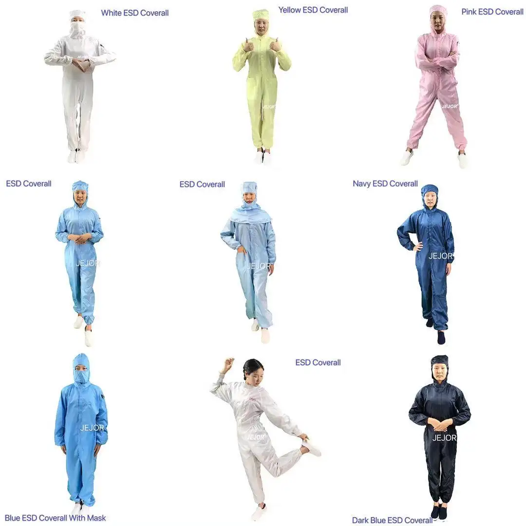 18 Jaar Fabrikanten Antistatische Cleanroom Anti Statische Uniforme Esd Kleding Overall